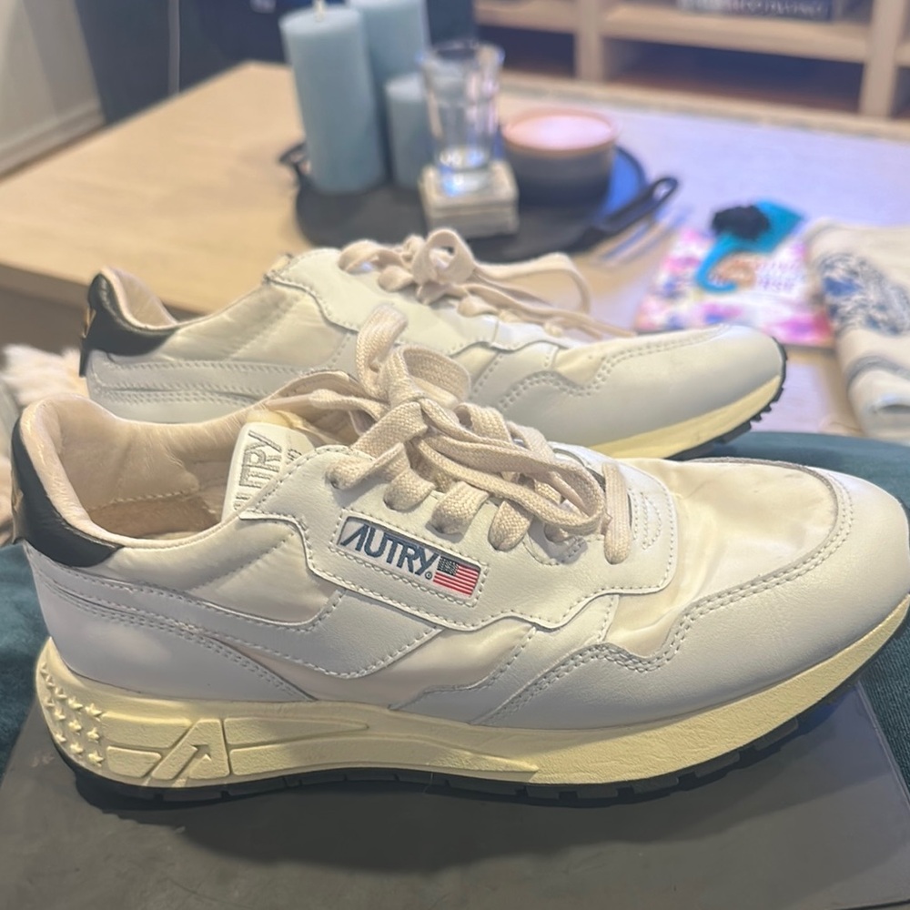 Autry White Sneakers with Black Accents